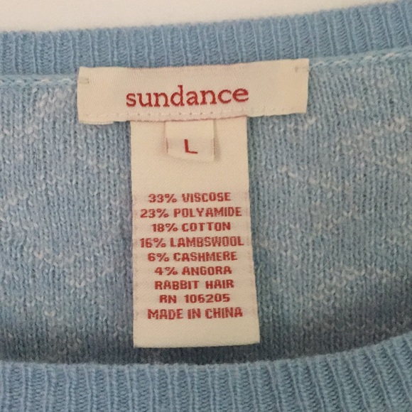 Sundance Catalog Soft Baby Blue Snowflake Sweater - Picture 3 of 9